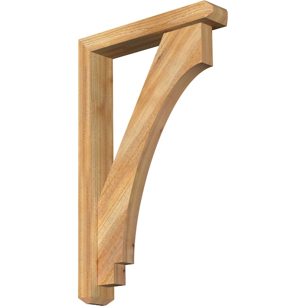 Ekena Millwork Imperial Craftsman Rough Sawn Bracket w/ Offset Brace, Western Red Cedar, 4"W x 20"D x 32"H BKT0402X20X32IMP04RWR - main
